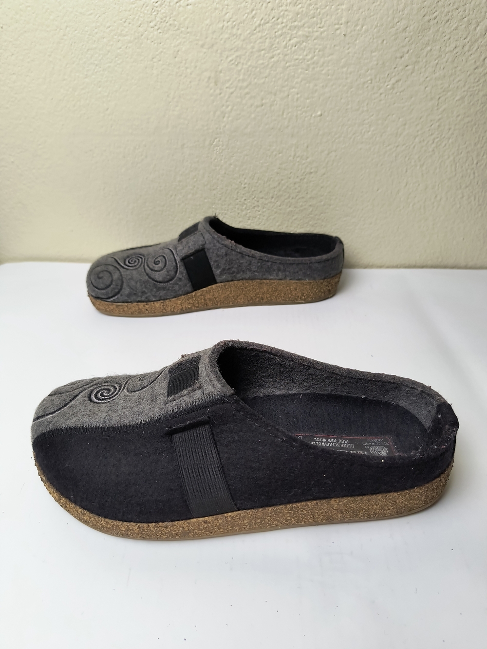 Haflinger Black Slip-On Wool Clogs